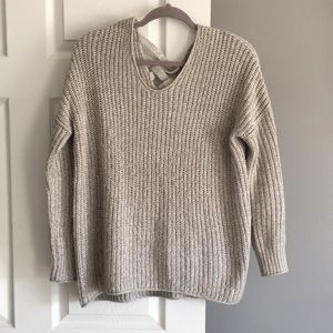 Mossimo Supply Co. Lace-Up Back Gray Sweater